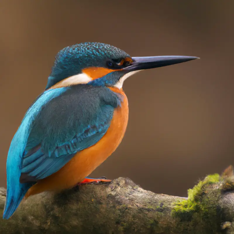 Blauer Eisvogel am Flussufer.