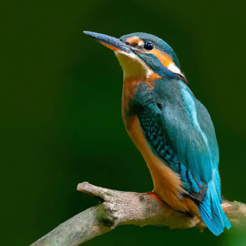 Blauer Vogel über Wasser.