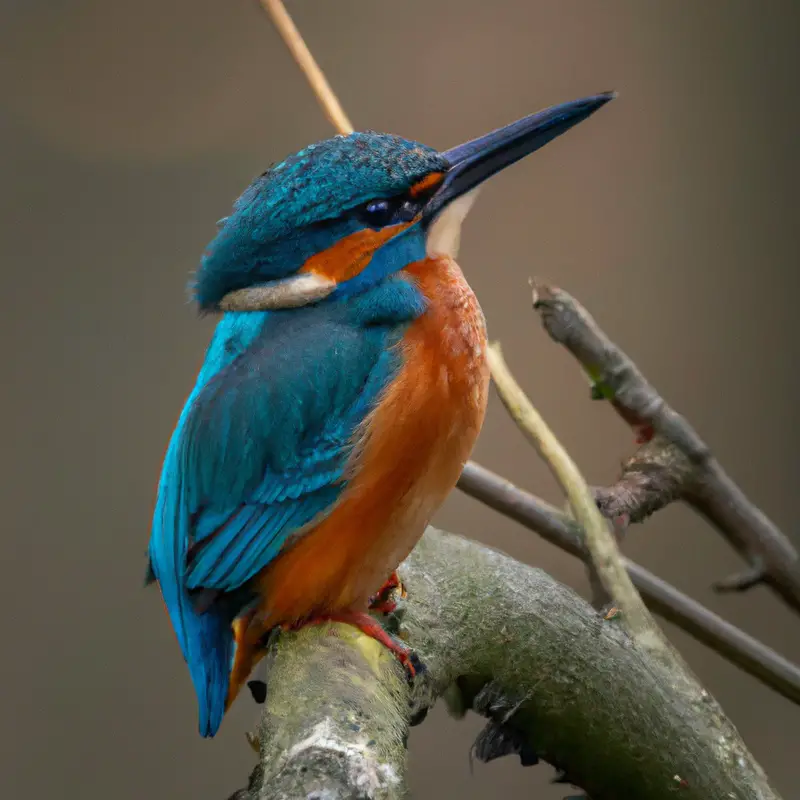 Eisvogel am Flussufer.