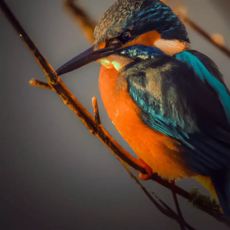 Eisvogel an Fluss.