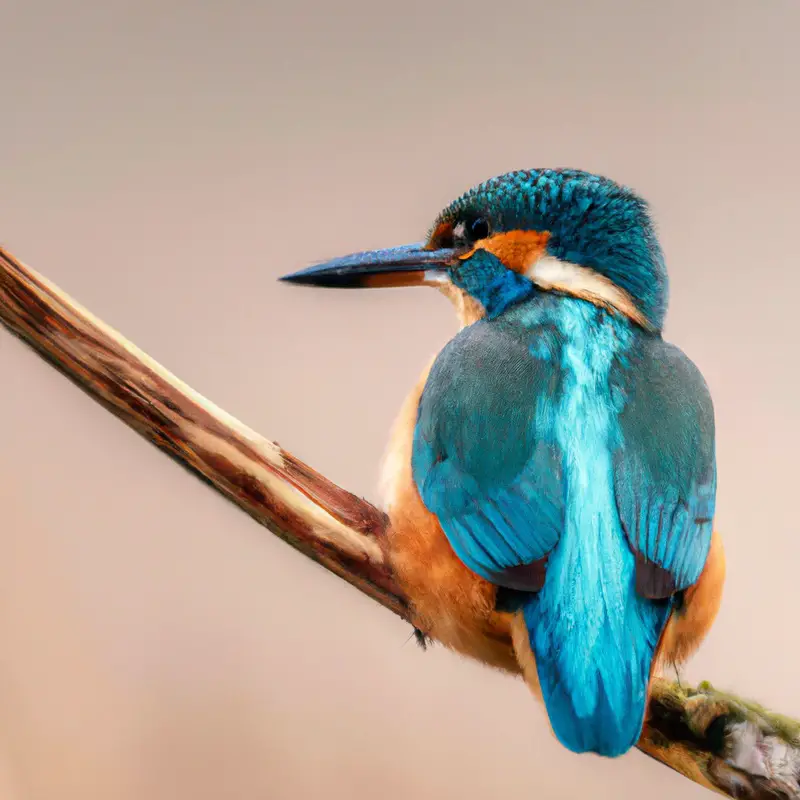 Eisvogel auf Ast.