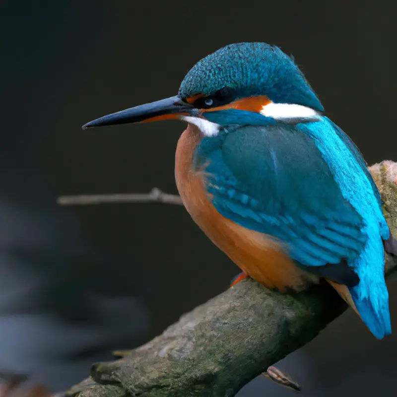 Eisvogel auf Fisch.