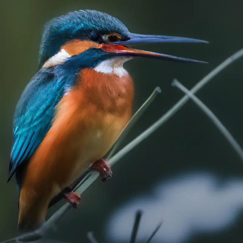 Eisvogel beim Fischfang.