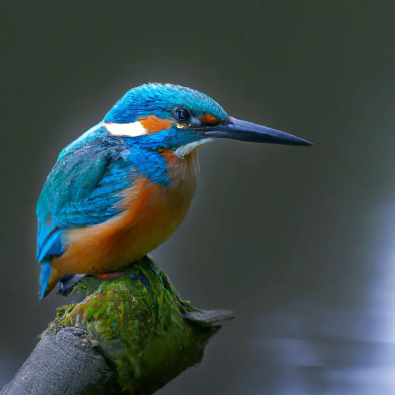 Eisvogel im verschmutzten Wasser.