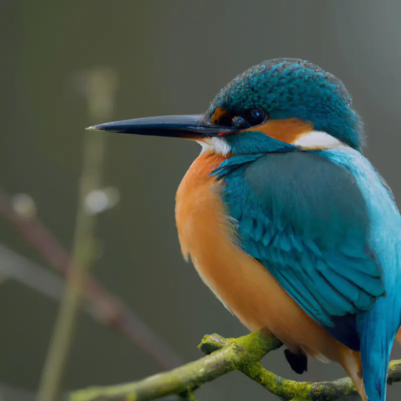 Eisvogel mit Fisch im Schnabel.