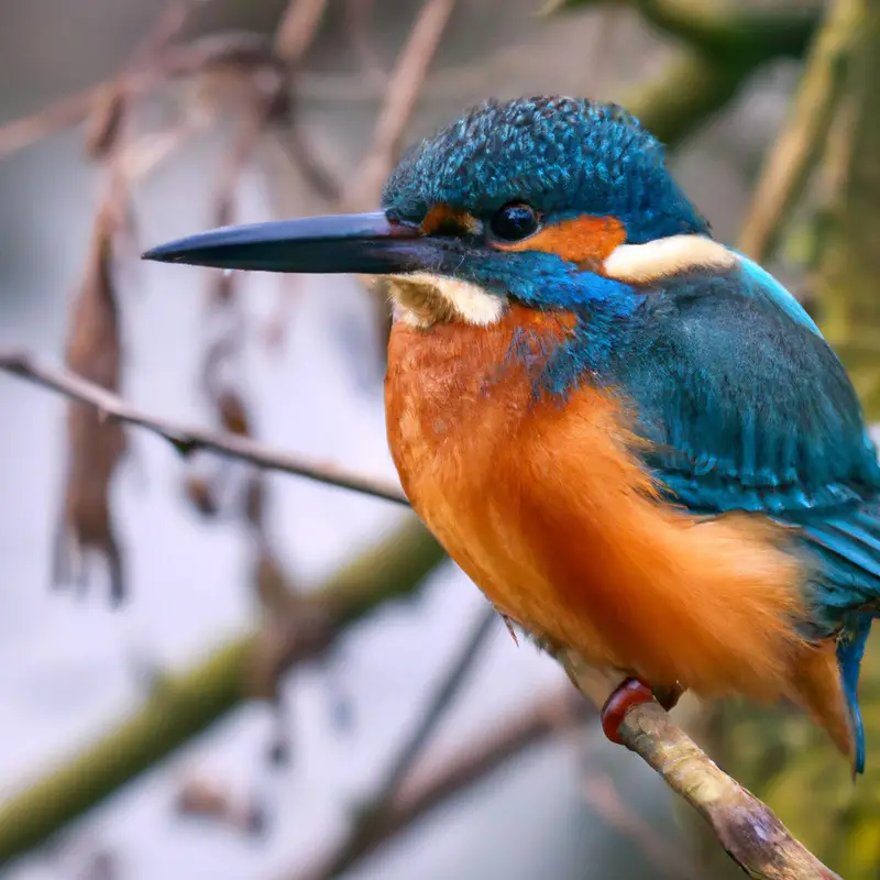 Eisvogel tauchend.