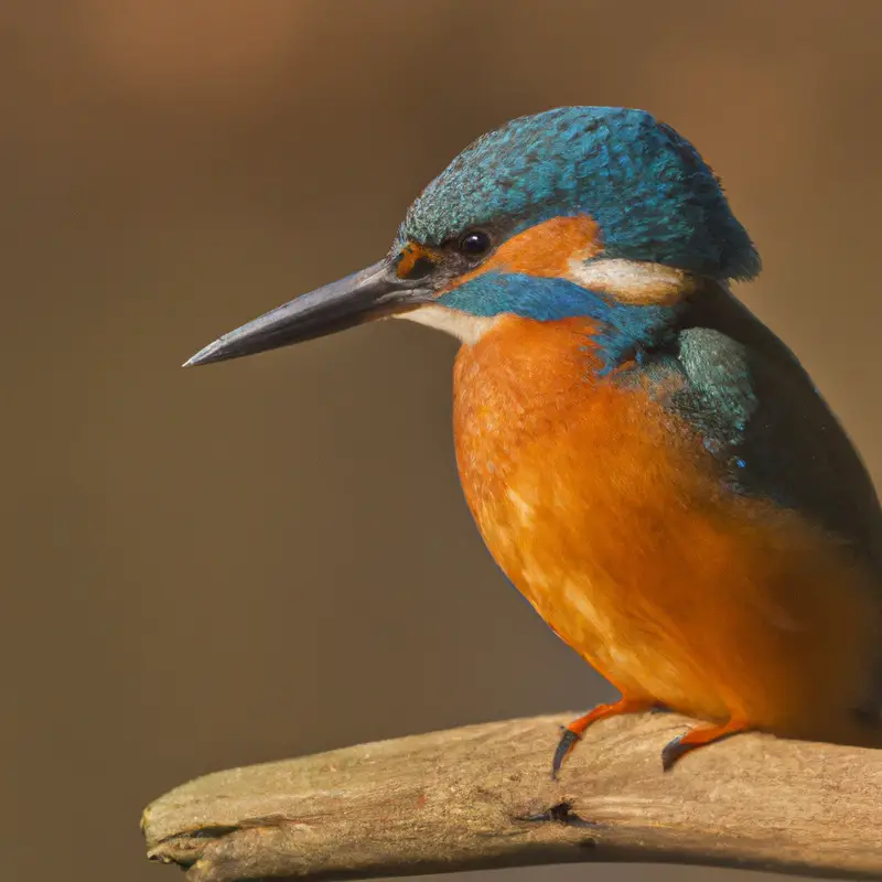 Eisvogel vor Wasserlauf.