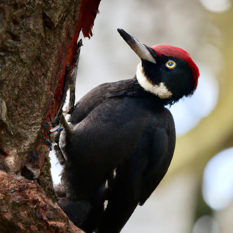 Schwarzspecht im Wald.