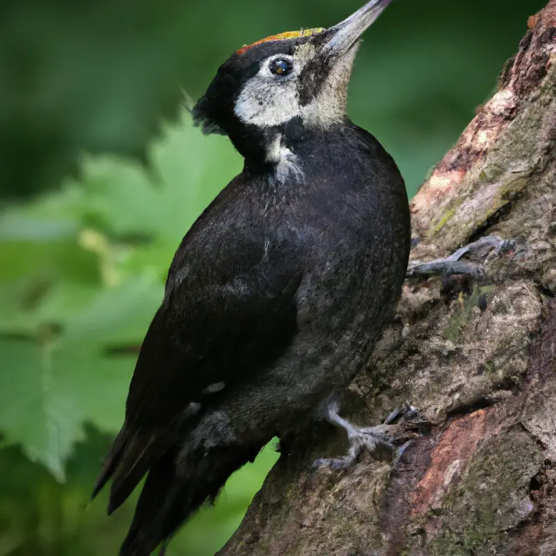 Schwarzspecht im Wald.