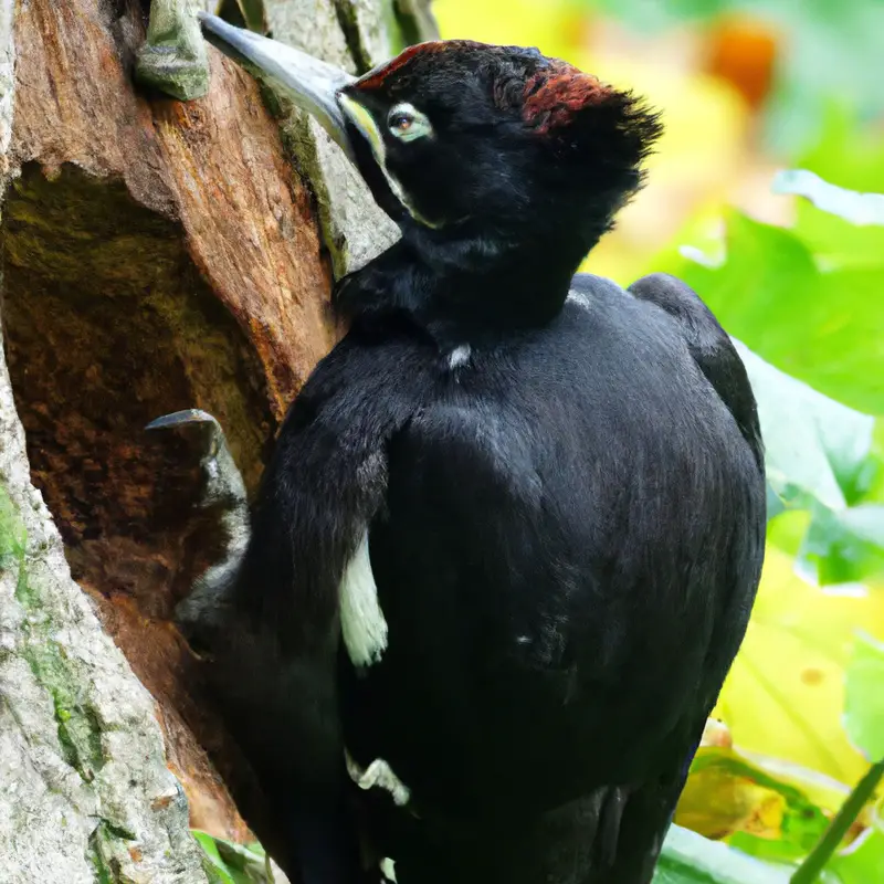 Schwarzspecht im Wald.