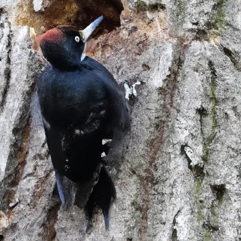 Schwarzspecht im Wald.