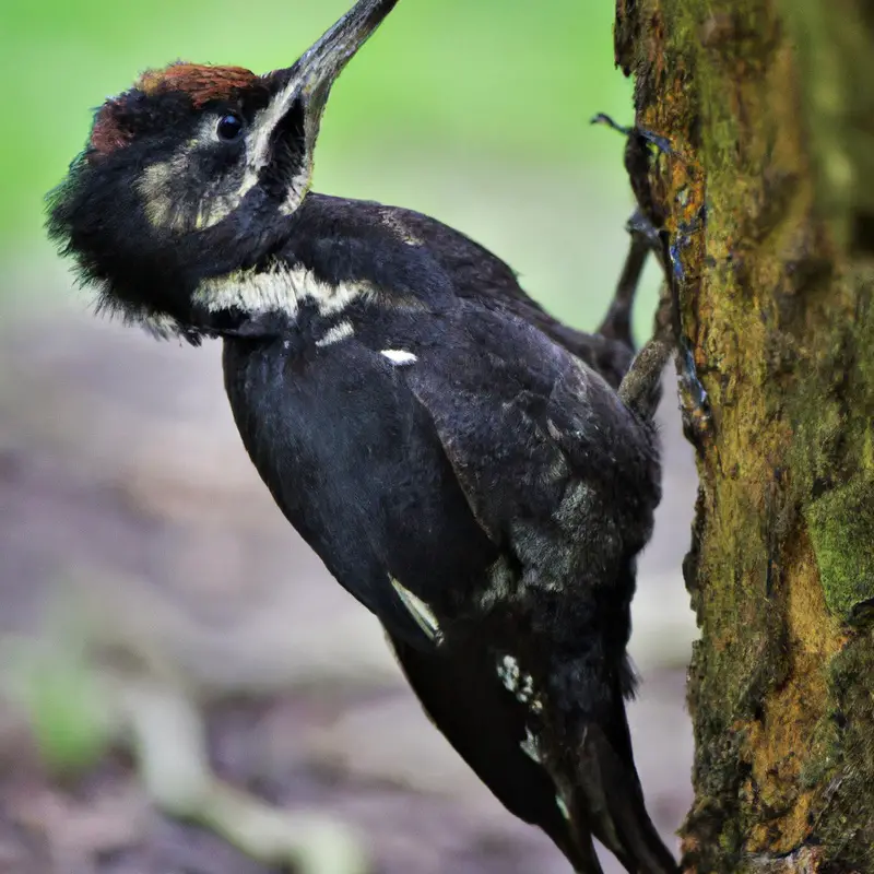 Schwarzspecht im Wald.