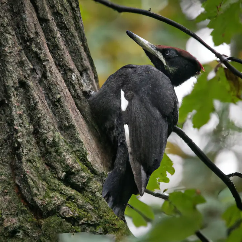 Schwarzspecht im Wald.