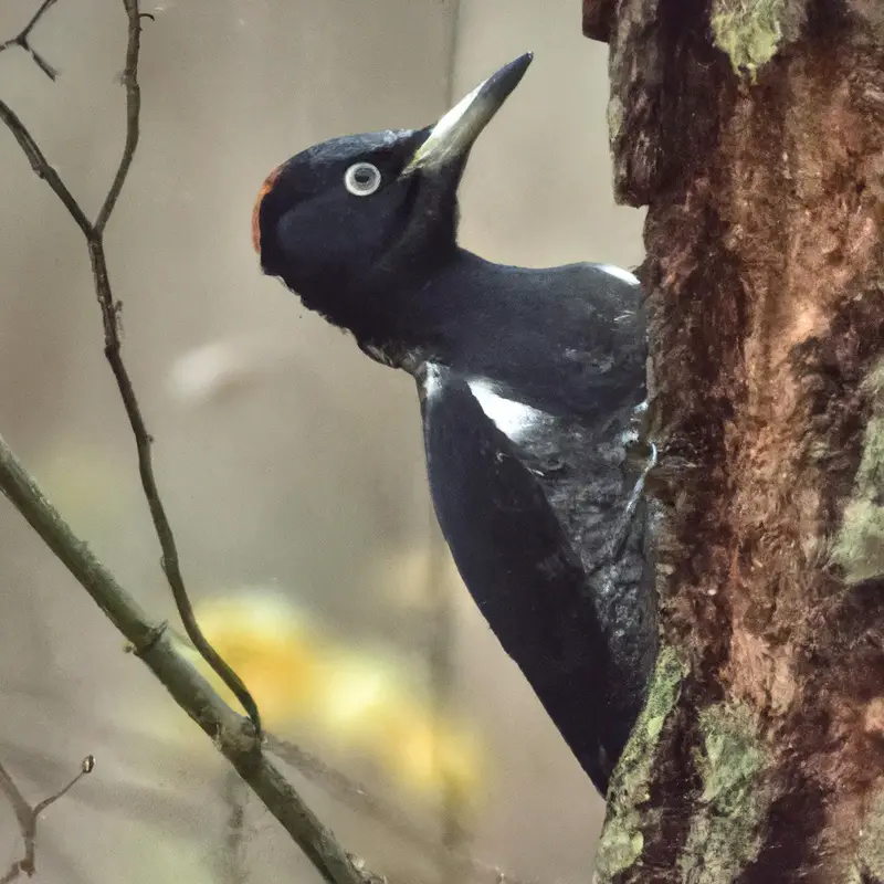 Schwarzspecht im Wald.