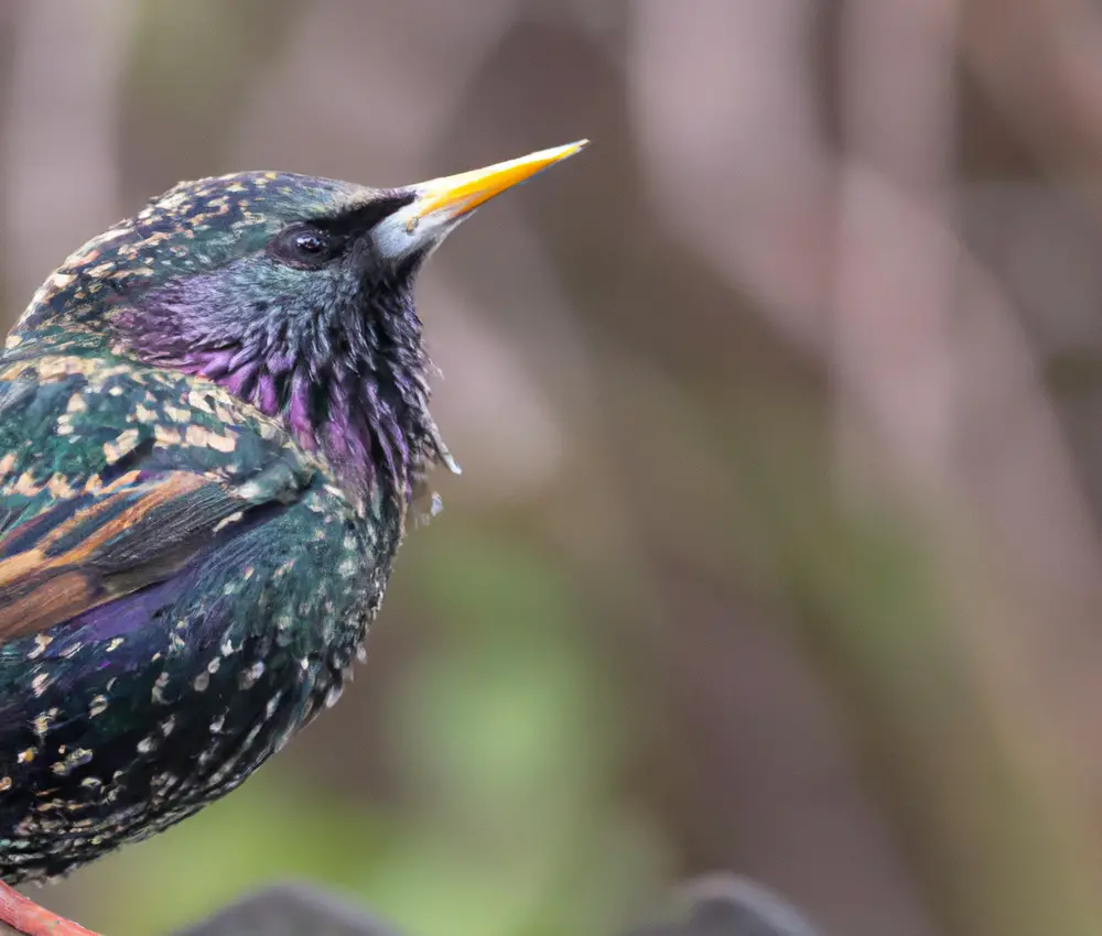 Europäische Star-Vögel fliegen.