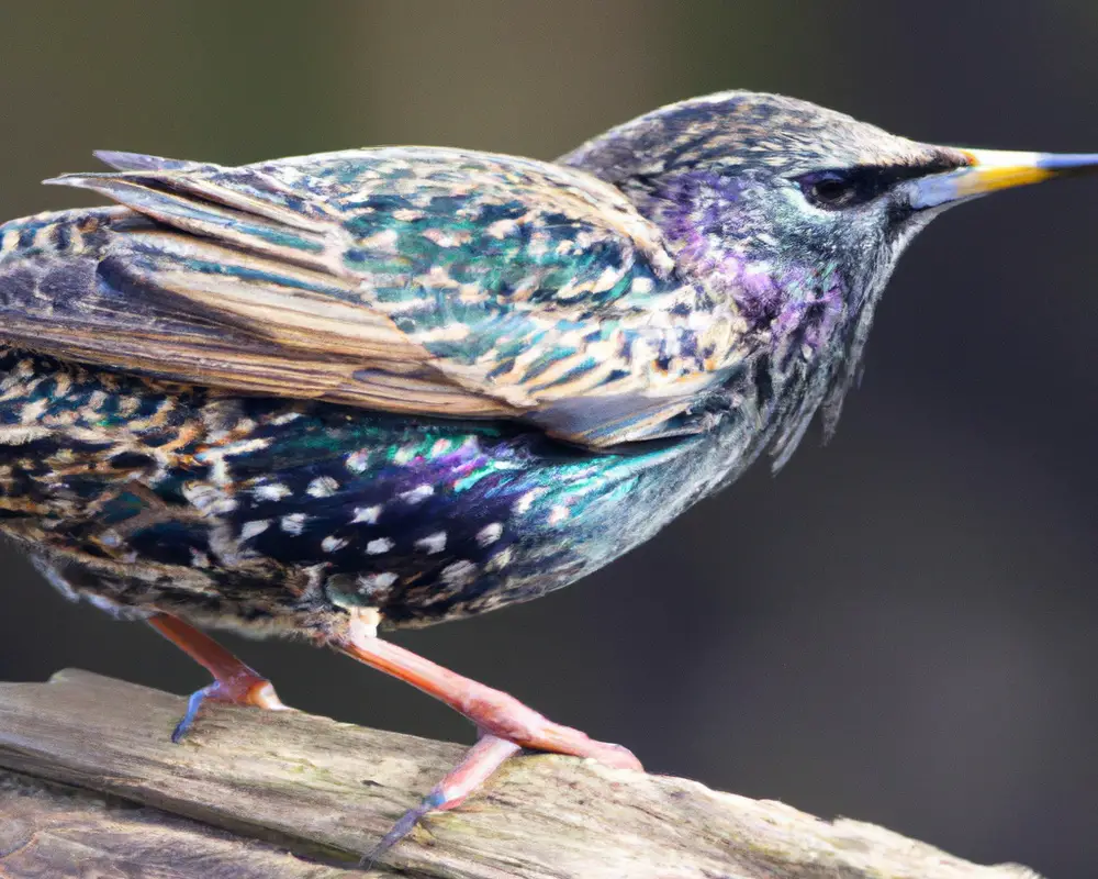 Europäischer Star futtert Insekten.