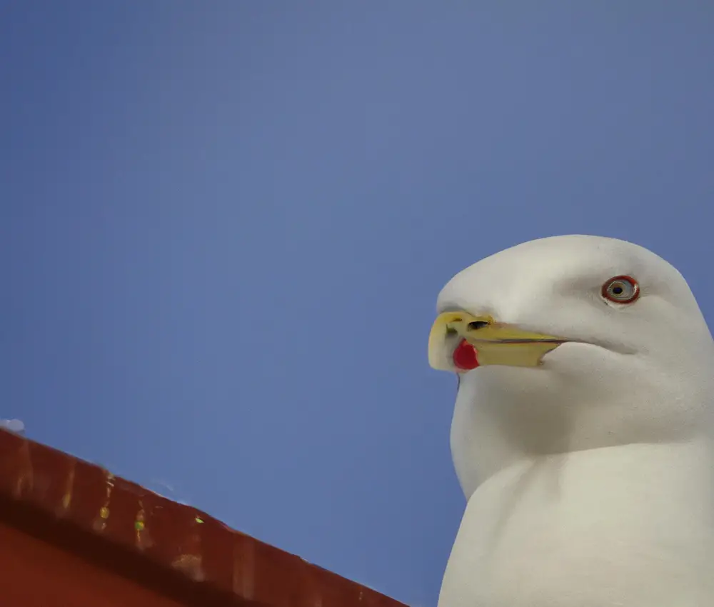 Sturmmöwe im Flug.