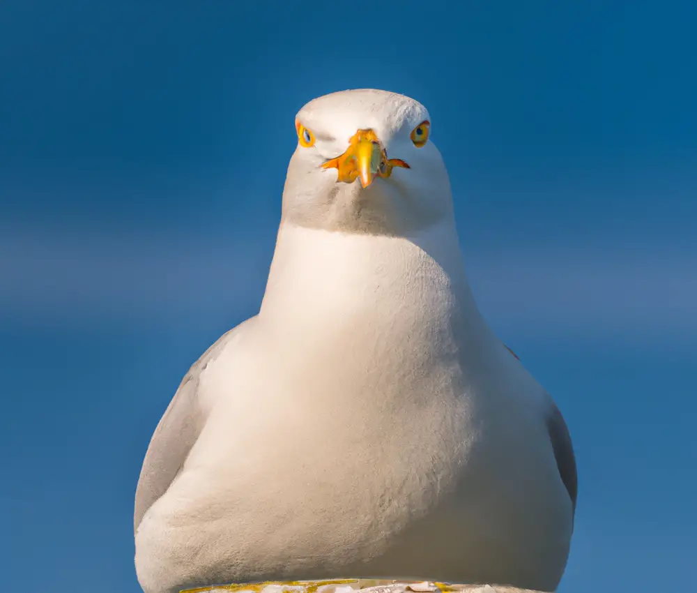 Sturmmöwe im Flug.