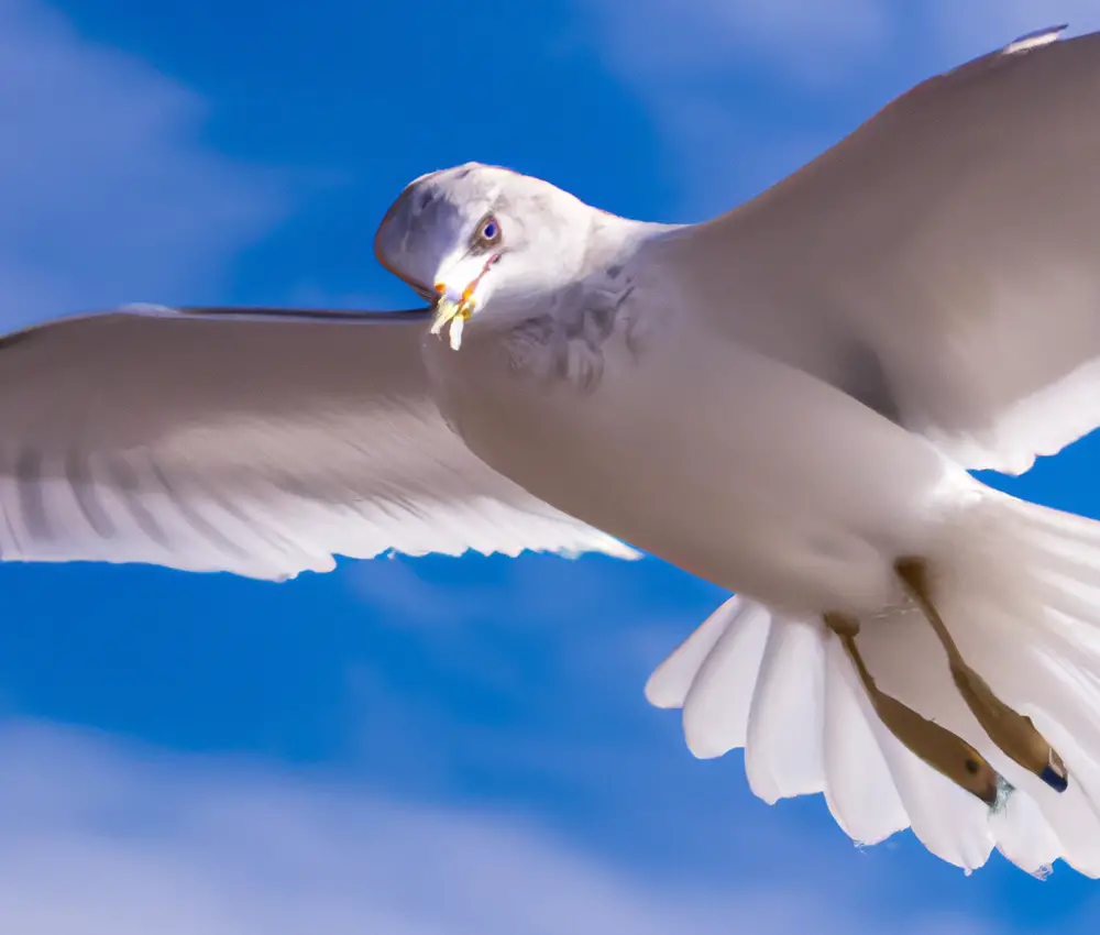 Sturmmöwen im Flug.